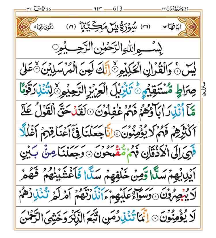 Surah yasin page 1